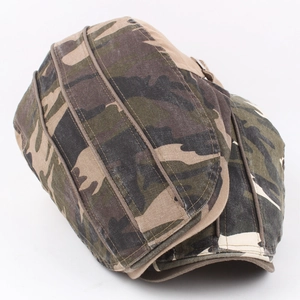 Men's washed camouflage beret ivy cap with sun protection for outdoor activities