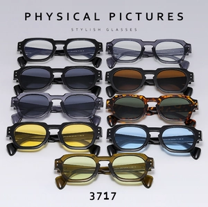 Detailed grid view showcasing various frame colors and lens tints of the 3717 polygon sunglasses