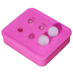 Pink food-grade silicone ice ball mold with multiple sizes for round ice spheres