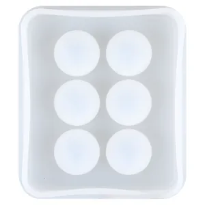 Close-up of flexible 6-cavity round silicone ice mold for spherical ice balls