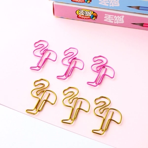 Flamingo Shaped Paper Clips Creative Metal Decorative Bookmarks For Office School Stationery Planning Documents