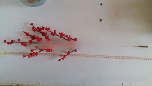 70cm artificial red berry branch for festive home decor and New Year arrangements
