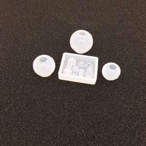 DIY silicone mold for epoxy resin cosmic spheres with translucent finished sample pieces