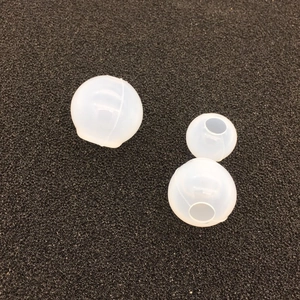 Three translucent spherical silicone molds for DIY crystal resin jewelry making