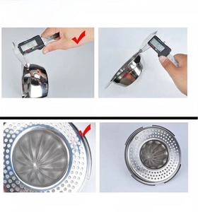 Détail du filtre de presse-citron en inox de 0,36 mm avec trous polis avec précision