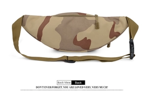 Sacoche tactique camouflage désert avec poche zippée au dos et sangle réglable