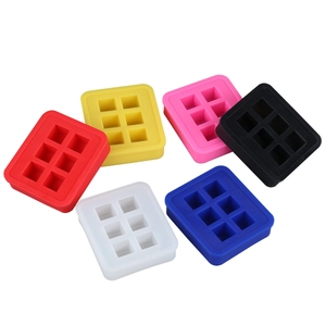 Set of six colorful 6-cavity square silicone molds for ice cubes and baby food storage
