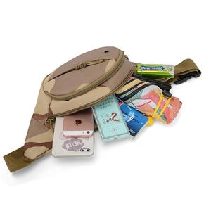 Sac banane tactique de plein air en camouflage désert avec grande capacité et poches