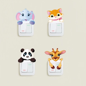 Adesivi decorativi animali elefante gatto panda giraffa per interruttori
