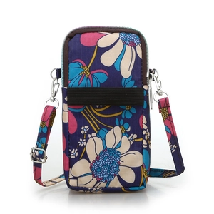 Floral print sports arm bag with adjustable shoulder strap for outdoor running and fitness