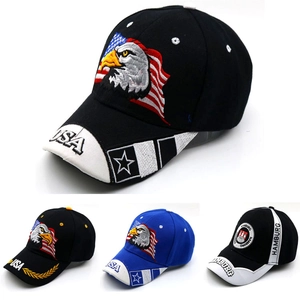 Baseball Cap Cotton Polyester Embroidery USA Eagle Sun Protection Outdoor Casual Adjustable Hat For Men Women
