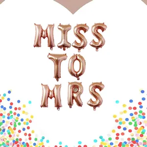 16 inch rose gold MISS TO MRS foil letter balloons for bridal shower party decor