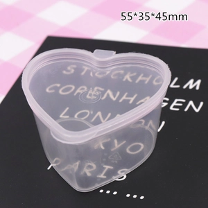 45ml heart-shaped clear plastic storage container with lid for DIY slime and pudding