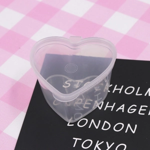 Heart Shaped Storage Container Clear Plastic Jar With Lid For Slime DIY Crafts Jewelry Small Parts Organizer