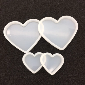 Set of four heart-shaped silicone molds in two sizes for resin casting and DIY projects