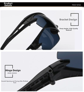 Detail view of hollowed temples and reinforced hinges on black sports cycling sunglasses