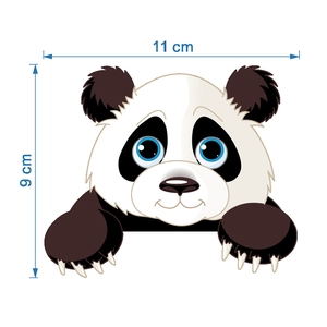 Dimensioni dettagliate di un adesivo panda per interruttore da 11 cm per 9 cm