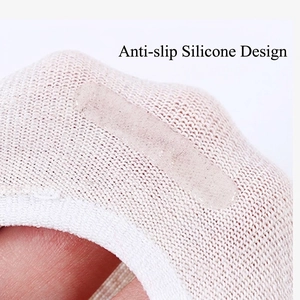Chaussettes invisibles en coton pour femme avec silicone antidérapant au talon