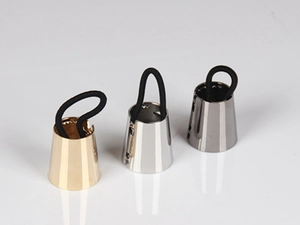 Three-color metal ponytail cuffs showing internal spring clips and elastic bands