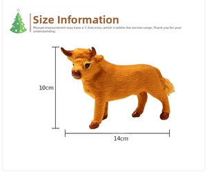 Detailed size specifications for the simulation deer ornament with realistic fur texture