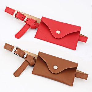 Fashion Women PU Leather Waist Belt With Detachable Envelope Pouch Bag Small Mini Phone Pocket Chic Lady Accessories