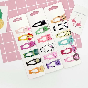 Kids Cartoon Animal Metal Hair Clips Baking Paint BB Clips For Girls Princess Hair Accessories Multi Styles