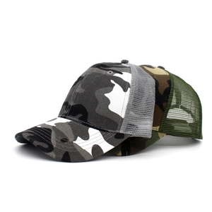 Casquettes de baseball camouflage avec maille respirante en gris et vert armée