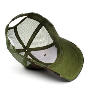 Casquette de baseball camouflage vert armée avec maille respirante et sangle réglable
