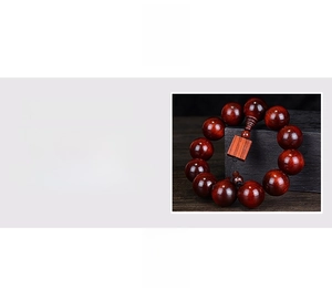Close-up of high-density Lobular Rosewood beads with glossy finish and wood texture