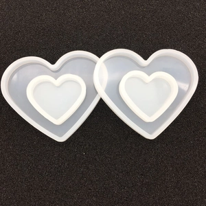 Dual-heart nested silicone molds for DIY resin casting and handmade crafts set of two