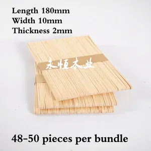 Detail view of 180mm x 10mm natural wood sticks bundle for DIY crafts and handmade projects