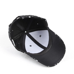 Detail view showing neat internal stitching and white reinforced front lining of the star cap
