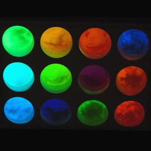 Set of 12 luminous glow-in-the-dark powders for DIY resin and nail art in assorted colors