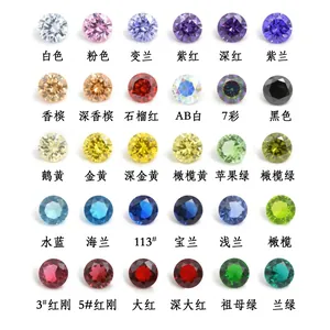 30 vibrant colors of round-cut faceted crystal navel rings displayed in a grid pattern