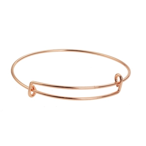 Adjustable rose gold stainless steel wire bangle for DIY jewelry making and charms