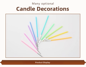 Rainbow thin taper candles for birthday cake decoration in colorful vibrant pack
