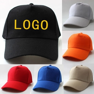 Detail of multi-color cotton bucket hats showing twill fabric and custom logo placement