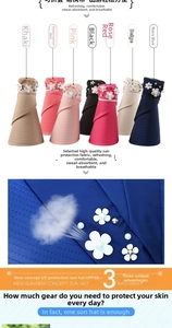 Detailed fabric texture of foldable UPF50+ sun hat with 3D floral and pearl accents