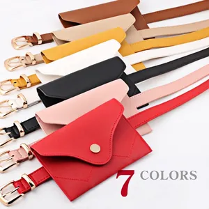 Fashionable PU leather waist bags for women available in 7 colors with gold metal buckles