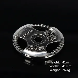 Stainless steel dumbbell pendant necklace for gym lovers with inspirational scripture