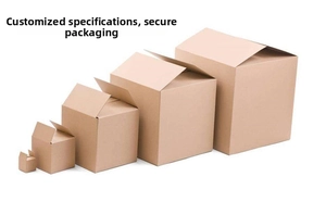 Flat lay of brown corrugated cardboard shipping boxes in five different nested sizes