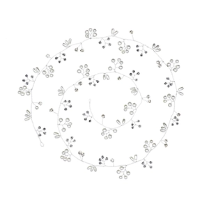 1.5m handmade bridal hair vine with pearls and crystals on flexible silver wire