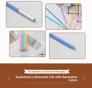 Macro detail of colorful macaron rainbow pencil candles with sleek silver holders