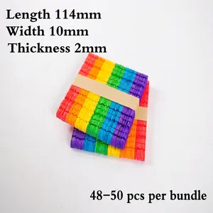 Colorful 114mm wooden craft sticks bundled for DIY projects and popsicle stick crafts