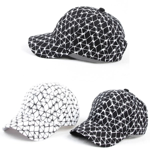 Cotton Baseball Cap Geometric Triangle Print Adjustable Sun Protection Outdoor Streetwear Hat For Men Women