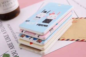 Flat pocket spray bottles with cartoon rabbit prints and lanyards for portable use