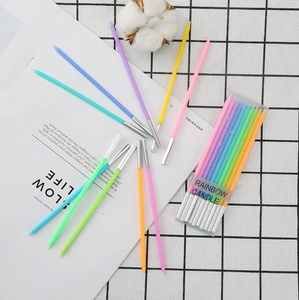 Rainbow thin taper candles in clear box packaging for cake decoration