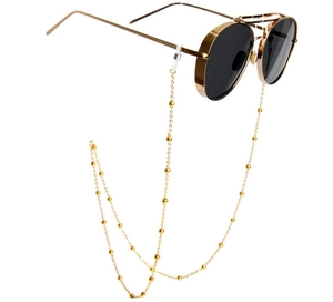 Glasses Chain Metal Round Bead Eyewear Strap Mask Lanyard Holder Anti-Slip Sunglasses Cord Neck Accessories For Women