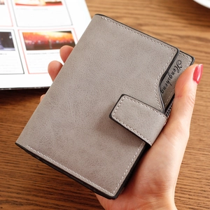 Women's Short Wallet PU Leather Snap Button Zipper Pocket Multi Card Slots Bifold Purse Fresh Sweet Candy Color Clutch