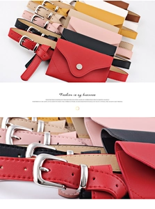 Detailed macro view showing the textured PU leather and metallic buckle of stylish fanny packs